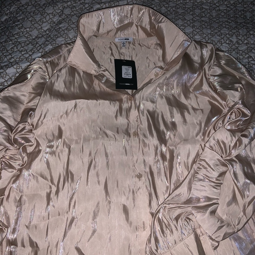 Gold sheer blouse
